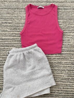 Zara Bright Pink Ribbed Tank